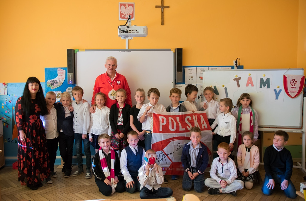 Trener reprezentacji odwiedził uczniów