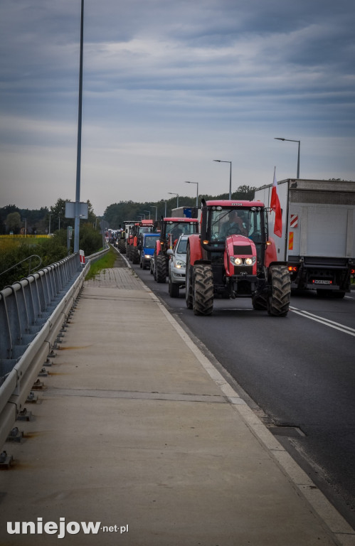Uniejów zakorkowany. Rolnicy protestowali na drodze