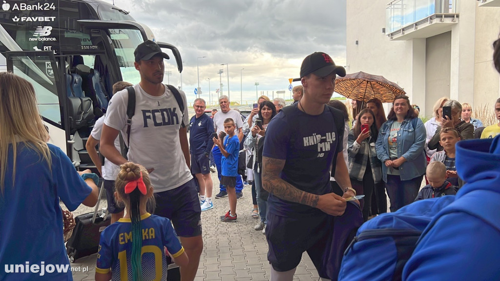 Powitanie piłkarzy Dynamo Kijów w Uniejowie
