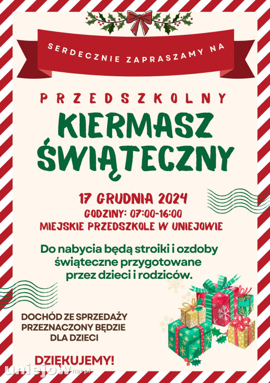 W uniejowskim przedszkolu zorganizowano warsztaty bożonarodzeniowe