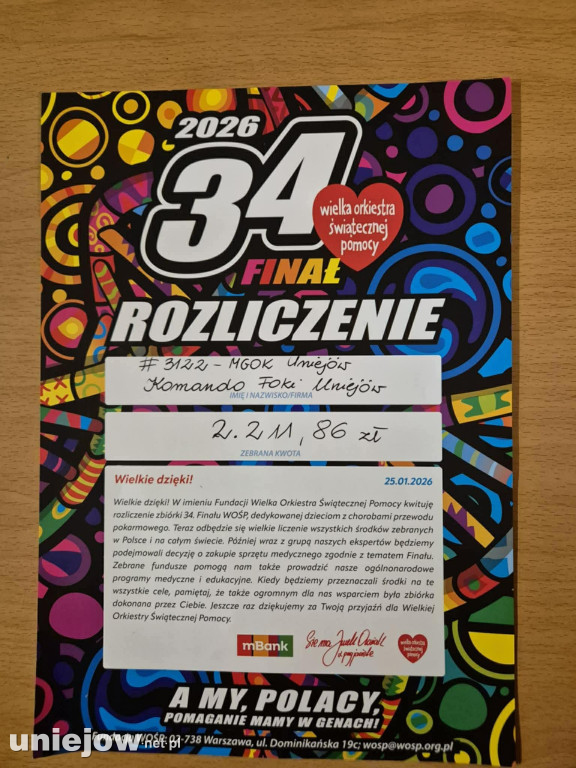 34. Finał WOŚP w Uniejowie