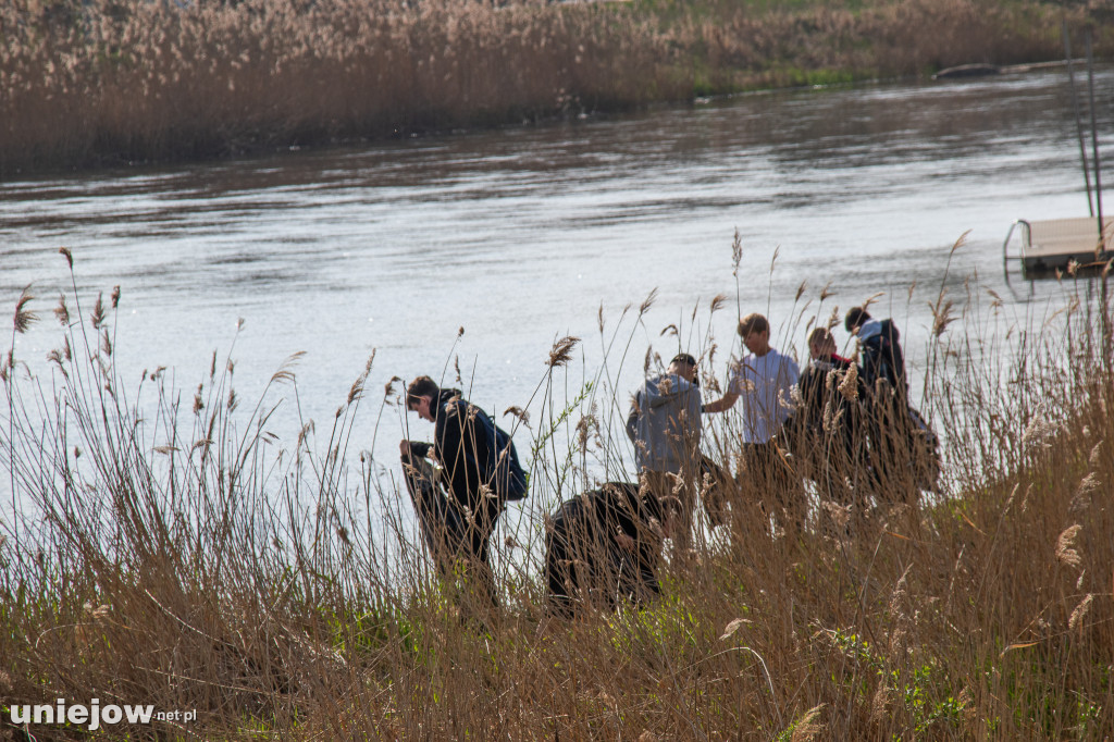 Sprzątanie brzegów Warty w Uniejowie