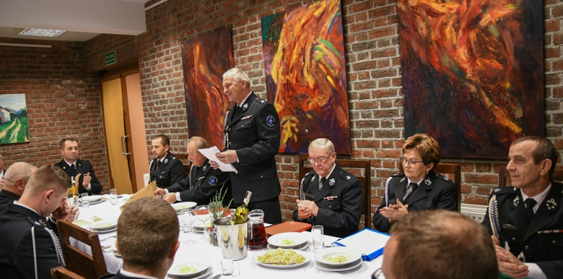 Sprawozdanie z działalności Zarządu Oddziału Miejsko-Gminnego Związku OSP RP w Uniejowie przedstawił jego prezes - Krzysztof Janiak./Fot. Michał Kubacki