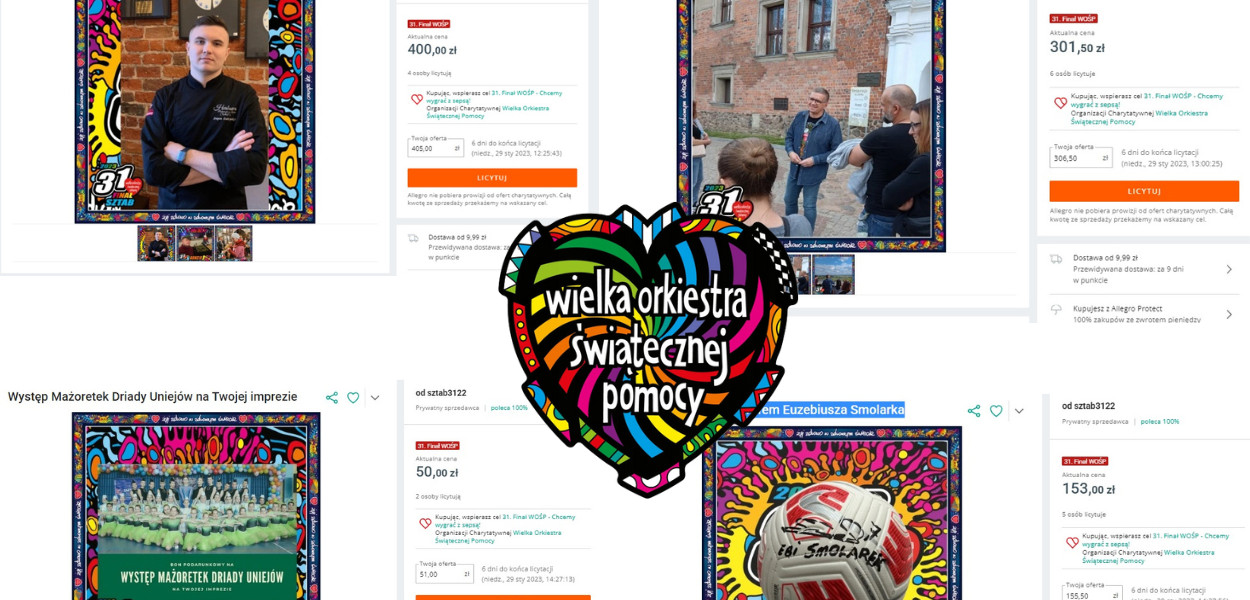 Podczas internetowych licytacji w ramach Wielkiej Orkiestry Świątecznej Pomocy w Uniejowie można nie tylko pomóc, ale również zdobyć wiele ciekawych rzeczy. 