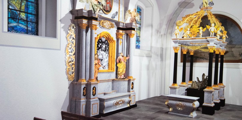 projekt nowej kaplicy św. Bogumiła - ołtarz i konfesja