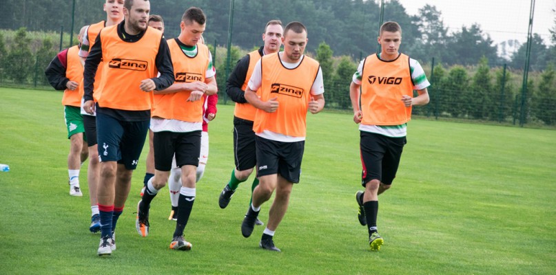 Zdjęcie wykonane podczas treningu przed jednym z meczów w Uniejowie.