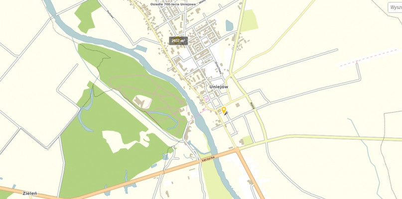 Urząd Miasta w Uniejowie - ogłoszenie o ponownym wyłożeniu projektu miejscowego planu zagospodarowania. fot. ongeo.pl