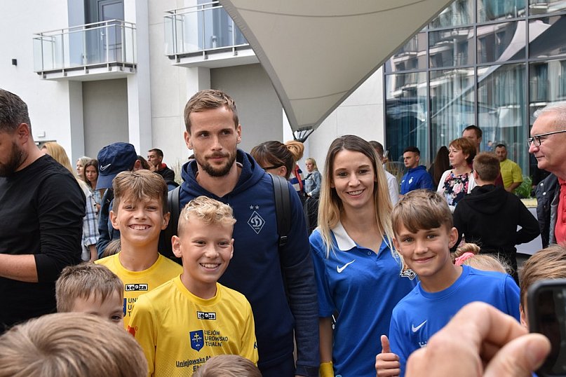 Powitanie piłkarzy Dynamo Kijów w Uniejowie