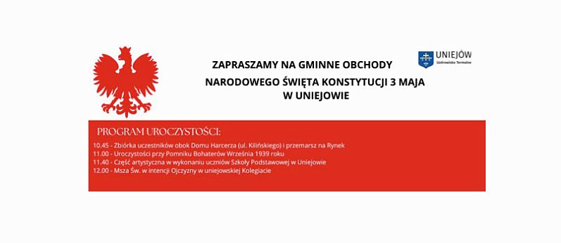 Gminne obchody Święta 3 Maja w Uniejowie