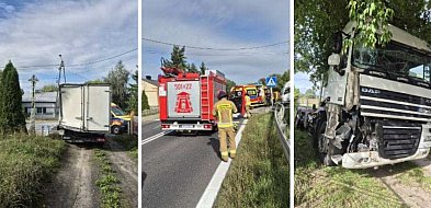 Uniejów. Kolizja trzech pojazdów na ulicy Sienkiewicza-16880