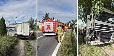 Uniejów. Kolizja trzech pojazdów na ulicy Sienkiewicza-16880