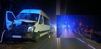 Zderzenie osobowego busa i ciągnika  rolniczego w Człopach [AKTUALIZACJA]-17358