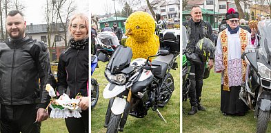 Motoświęconka w Uniejowie. Motocykliści przyjechali święcić jajka [FOTO]