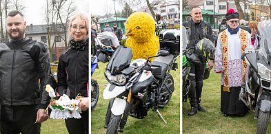 Motoświęconka w Uniejowie. Motocykliści przyjechali święcić jajka [FOTO]