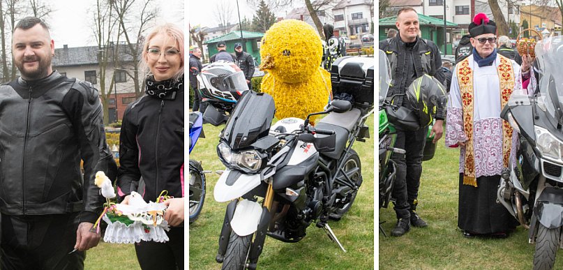 Motoświęconka w Uniejowie. Motocykliści przyjechali święcić jajka [FOTO]