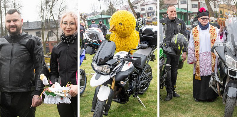 Motoświęconka w Uniejowie. Motocykliści przyjechali święcić jajka [FOTO]