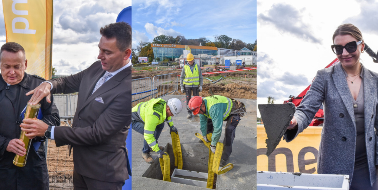 Uroczyste wmurowanie kamienia węgielnego pod rozbudowę kompleksu basenowego Term Uniejów oraz podpisanie i poświęcenie aktu erekcyjnego odbyło się w poniedziałek 13 października 2025 roku. To czwarty etap rozbudowy uniejowskiej atrakcji turystycznej.