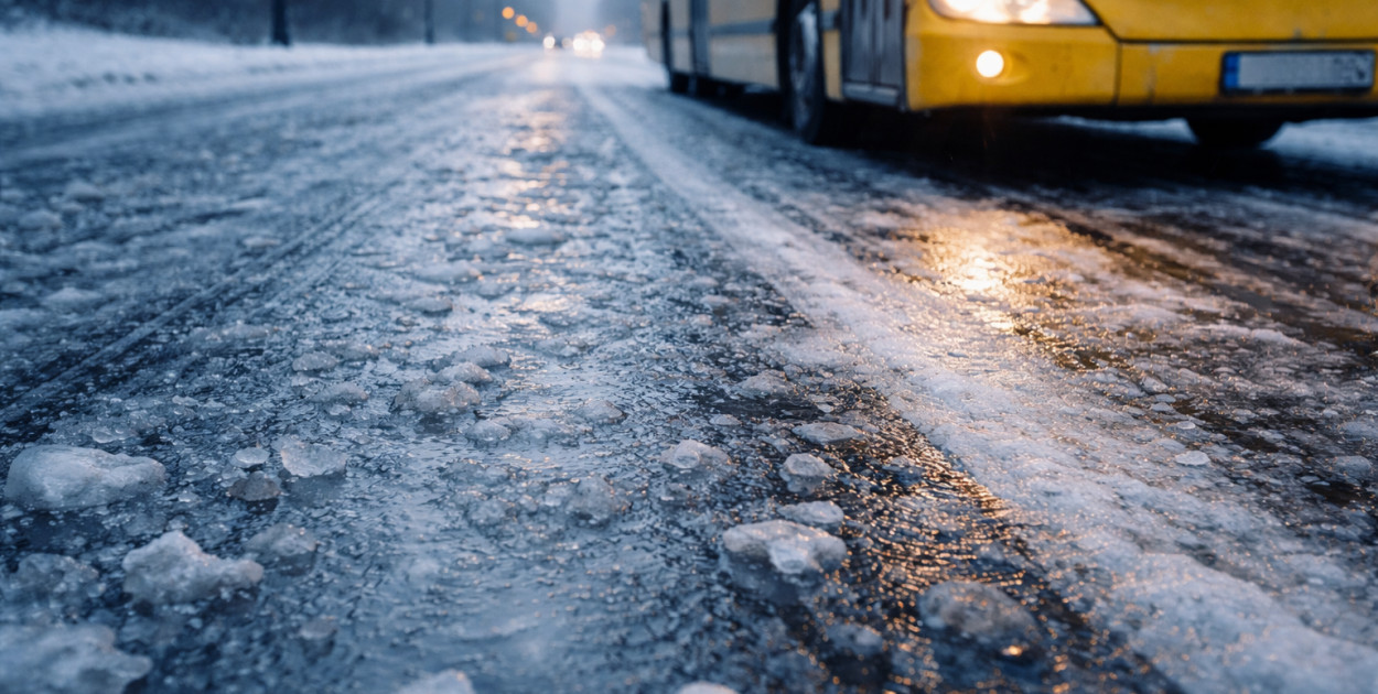 Gmina Uniejów. Dojazdy do szkół zawieszone z powodu oblodzonych dróg
