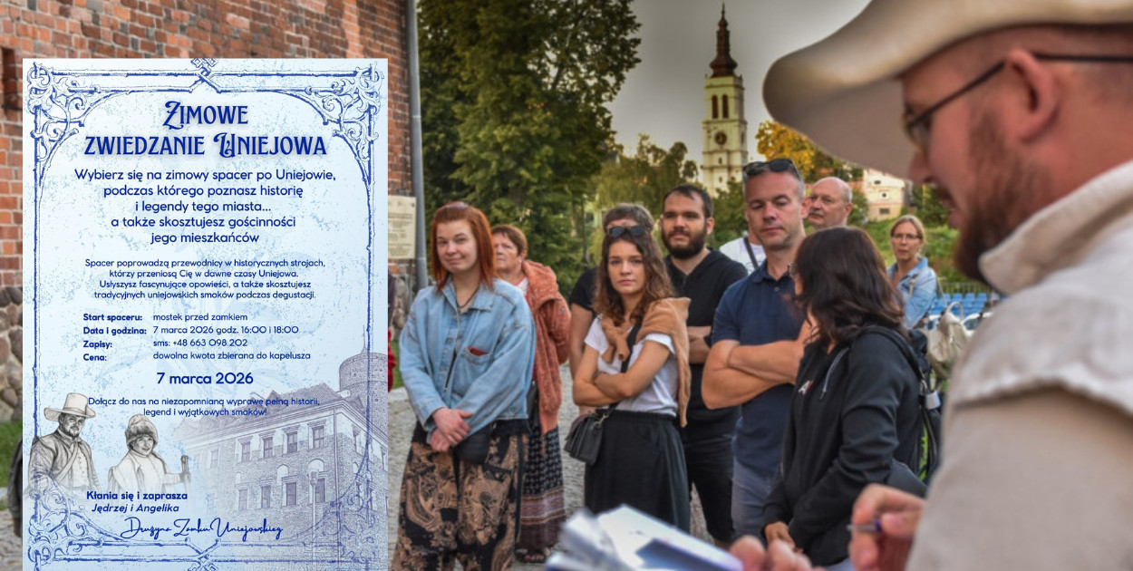 Zimowe zwiedzanie Uniejowa już 7 marca. Jędrzej i Angelika zapraszają na historycz