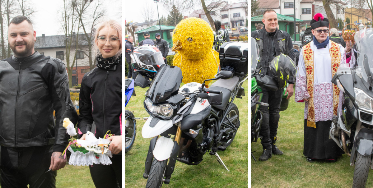 Motoświęconka w Uniejowie. Motocykliści przyjechali święcić jajka [FOTO]